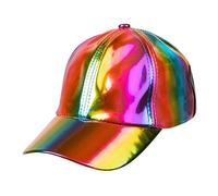 Boland-Cap rainbow adj. Béisbol 04299, plateado, holo, gorra, rapero, fiesta temática, carnaval, color arco iris, One Size