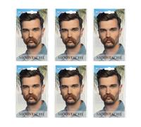 Boland - Bigote adhesivo, juego de 6 piezas, barba postiza para disfraces, fiestas temáticas o carnaval