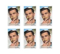 Boland - Bigote adhesivo, juego de 6 piezas, barba postiza para disfraces, fiestas temáticas o carnaval