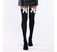 Boland- Medias con lazo, Color negro, talla única (02272)