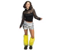 Boland - Calentadores de piernas de neón UV para disfraces, 1 par, brillan en la luz negra, calentadores de piernas de piel sintética, accesorios de disfraz para festivales, carnaval y fiestas