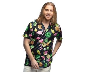 Boland - Camiseta Hawaii flamingo para hombre, camiseta manga corta, top para carnaval, fiesta temática y JGA