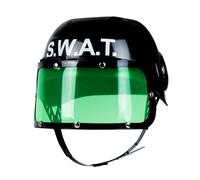 Boland - Casco Infantil de policía, con Correa para la Barbilla, Visera Verde Plegable, Disfraz, Carnaval, Fiesta temática, Color Negro