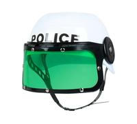 Boland - Casco Infantil de policía, con Correa para la Barbilla, Visera Verde Plegable, Disfraz, Carnaval, Fiesta temática, Color Blanco