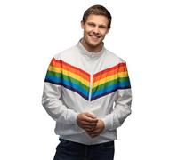 Boland - Chaqueta de chándal Vintage Rainbow, Disfraz para Hombre en Estilo Retro, Disfraz de Grupo para Fiestas temáticas o Carnaval