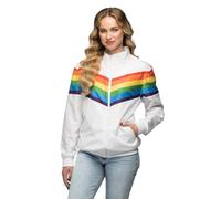 Boland - Chaqueta de chándal Vintage Rainbow, disfraz para mujer en estilo retro, de grupo para fiestas temáticas o carnaval