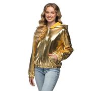 Boland - Chaqueta rave de aspecto metalizado, disfraz para hombre y mujer de estilo retro, disfraz de grupo para fiestas temáticas o carnaval