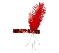 Boland - Cinta para el pelo, accesorio de los años 20 con plumas y lentejuelas, broche, carnaval, fiesta temática, fiesta temática