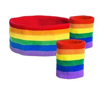 Boland - Cintas para el sudor, 1 cinta para la cabeza y 2 muñequeras, talla única, deporte, accesorio, años 80, chándal, tenista, disfraz, fiesta temática, carnaval