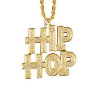 Boland Collar Hip Hop para Disfraz de Carnaval con Colgante Dorado Talla única (BOL64409)