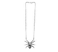 Boland - Collar con medalla Talismano araña Black Widow para adultos, plata, talla única, 72052