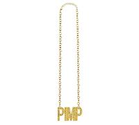 Boland - Collar Pimp | Cadena dorada de pimp para disfraces de gánster y de la mafia