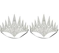 Boland Corona de reina 44087 - Diadema con banda de goma, accesorio para princesas de hielo, princesa, fiesta temática, carnaval (Paquete de 2)