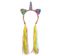 Boland - Diadema de unicornio UV con pelo | Diadema que brilla bajo la luz negra, carnaval, festivales y fiestas temáticas, cuentos de hadas, animales