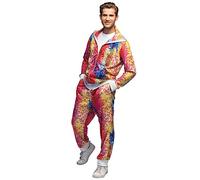 Boland - Disfraz chándal discoteca hombre, traje camping, chándal, traje años 80, disfraz grupo, fiesta temática, carnaval