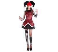 Boland - Disfraz de arlequín para mujer, disfraz de carnaval, disfraz para Halloween, carnaval y fiesta temática