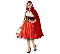 Boland - Disfraz de Caperucita Roja para mujer | Vestido y capa con capucha para Carnaval, fiestas temáticas y cosplay, cuentos de hadas