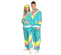 Boland - Disfraz adulto años 80 chándal con bolsillos, chaqueta y pantalón, chándal, despedida de soltero, estilo retro, deportivo, disfraz de grupo, adulto, fiesta temática, carnaval