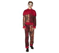 Boland - Disfraz de Halloween Midnight Clown, de 14 a 16 años | Mono de terror ensangrentado con cuello, para carnaval y fiestas temáticas de terror, payaso asesino