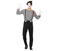 Boland - Disfraz de mimo de 6 piezas, disfraz para fiestas temáticas y carnaval, conjunto de disfraz