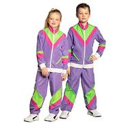 Boland - Disfraz de niños chándal años 80 con bolsillos, chaqueta y pantalón, varias tallas, traje de camping, jogging suit, assi suit, estilo retro, disfraz de grupo, fiesta temática, carnaval