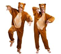 Boland - Disfraz de Oso Adulto, Mono de Felpa con Capucha, fantasía Animal, Cremallera Frontal, Oso de Peluche, Oso Pardo, Carnaval, Fiesta de Disfraces
