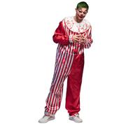 Boland - Disfraz de payaso asesino para adulto, disfraz de terror para Halloween o carnaval