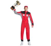 Boland - Disfraz de piloto de carreras de 3 piezas, disfraz de carnaval para fiestas temáticas, Halloween o carnaval, carreras de coches