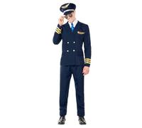 Boland - Disfraz de piloto para hombre, 5 piezas, disfraz para fiestas temáticas, Halloween o carnaval, capitán de vuelo