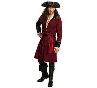 Boland - disfraz de pirata para hombre con abrigo, sombrero, plastrón y cinturón para carnaval, Halloween y cosplay, disfraz de pirata