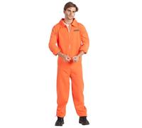 Boland - Disfraz de preso para adulto, mono con cremallera, disfraz para fiestas tematicas, halloween o carnaval, presidiario