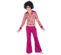 Boland - Disfraz de Hippie Groove para hombre, 3 piezas, disfraz para fiestas temáticas, Halloween o carnaval, Flower Power