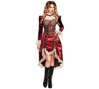 Boland - Disfraz para adultos Lady Steampunk, vestido con terciopelo y encaje, timepunk, spacepunk, conjunto, carnaval, fiesta temática