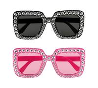 Boland - Gafas de fiesta en set, 2 piezas, gafas adulto, gafas divertidas, sin receta, gafas de sol, ropa hortera, accesorios para disfraces (Paquete de 2)