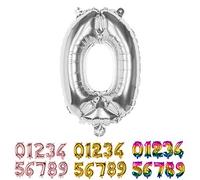 Boland - Globo con número de plata de 36 cm, globo con número, globo, aire, cumpleaños, aniversario, año de vida, fiesta sorpresa, cumpleaños infantiles, decoración.