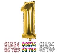 Boland - Globo Mylar número '1' (36 cm), dorado, color dorado, 36 cm, 22001