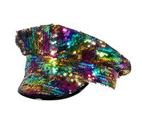 Boland-Mütze Arco Gorro con lentejuelas reversibles para adultos, brillante, carnaval, Halloween, fiesta temática, discoteca, 44736, multicolor, talla única