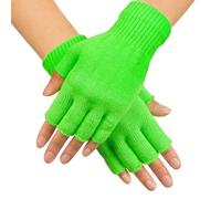 Boland - guantes sin dedos de neón, estilo años 80, brillan con luz negra, manguitos para fiestas temáticas, carnaval y festivales