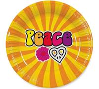 Boland - Juego de 8 platos hippie peace (23 cm)