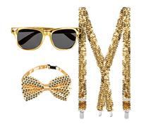 Boland - Juego de accesorios para fiestas, juego de 3 piezas, gafas, lazo y tirantes, lentejuelas brillantes, accesorios para disfraces, carnaval, nochevieja, fiesta de disfraces