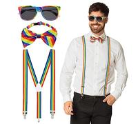 Boland - Juego de accesorios para fiestas, juego de 3 piezas, gafas, lazo y tirantes, lentejuelas brillantes, accesorios para disfraces, carnaval, nochevieja, fiesta de disfraces