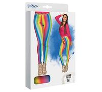 Boland - Leggings arco iris, mujer, elásticos, rayas multicolores, ajustados, payaso, flower power, disfraz, carnaval, fiesta de disfraces