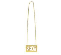 Boland Mallorca 64499 - Collar sexy, 1 pieza, talla única, palabra en una cadena dorada, bisutería de moda, accesorios, carnaval, disfraz, fiesta temática