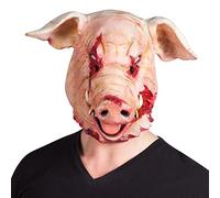Boland 97519 - Máscara Cabeza de Látex Cerdo Sangriento, para adultos, máscara de miedo para carnaval o halloween, máscara para disfraz, disfraz de terror