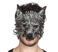 Boland Máscara de media cara 97516 Werewolf Werewolf para adultos, gris, talla única, 1 pieza