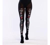 Boland Boland-23887 Flaca 02255-Medias (Talla, Floral, Color Negro/Blanco/Rojo, Taglia Unica (Ciao SRL 23887)