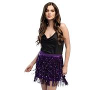 Boland - Minifalda de lentejuelas, falda con flecos de lámina metálica, brillante accesorio para disfraces de carnaval, festivales y fiestas temáticas