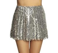 Boland Minifalda para Mujer, Lentejuelas, Plata, Talla única