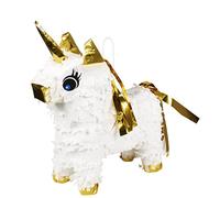 Boland Minipiñata 30976, Unicornio, tamaño 21 x 17 cm, cartón, Juego de Fiesta, Animal, Regalo, decoración de cumpleaños Infantil, Gris, Blanco