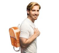 Boland - Mochila transparente neón con tirantes ajustables, 2 compartimentos con cremallera, bolso para festivales, disfraces y fiestas temáticas